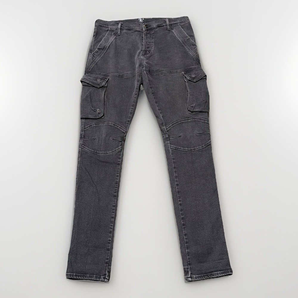 PRPS Slim Taper Jeans Black Cargo Men's Size 32‎ Grunge Punk Rock Goth Emo